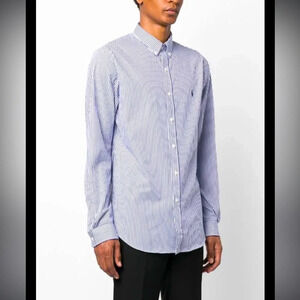 Ralph Lauren shirt - white/blue striped long sleeve button down dress shirt